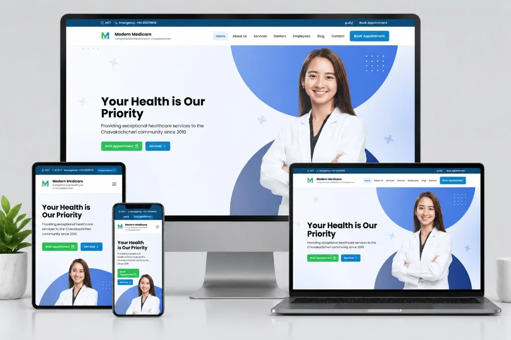 Hospital Management — comprehensive hospital website with CRM and complete doctor booking system